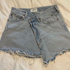 Agolde 26 denim criss cross skirt